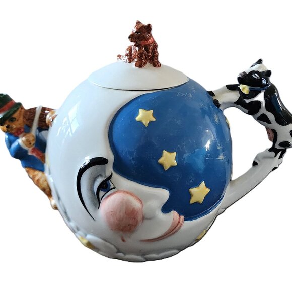 DEPT. 56 The Cow Jumped Over the Moon Storybook Teapot-Excellent Condition! - Picture 1 of 11